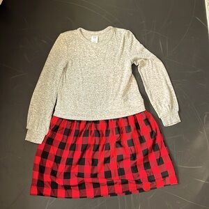 Gap Kids Buffalo Plaid Ribbed Sweater Dress. Extra black lining. Size L(10)